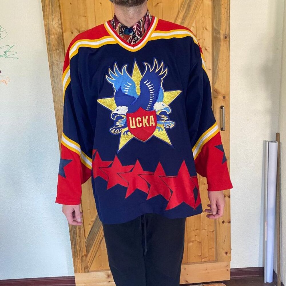 Team issued vintage CCM Central Red Army (CSKA) Moscow hockey jersey